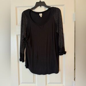 Black and silvered studded top
